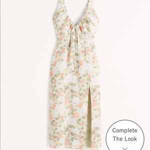 Abercrombie cinched neck slip midi dress